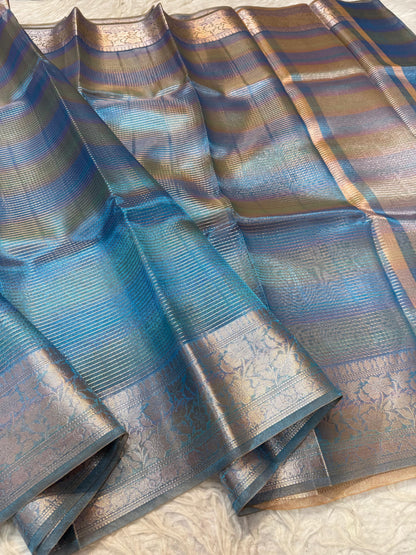 Blue Tissue Multi Saree