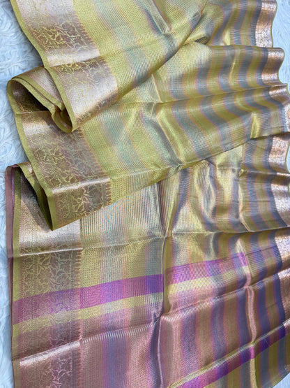 Gold Tissue Multi Saree