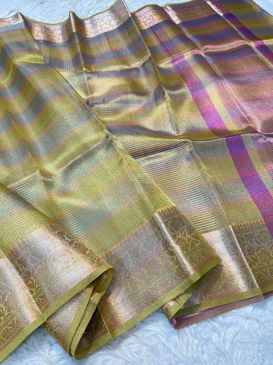 Gold Tissue Multi Saree