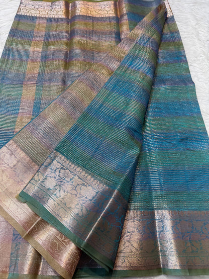 Blue Tissue Multi Saree