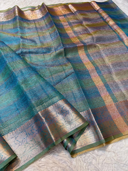 Blue Tissue Multi Saree