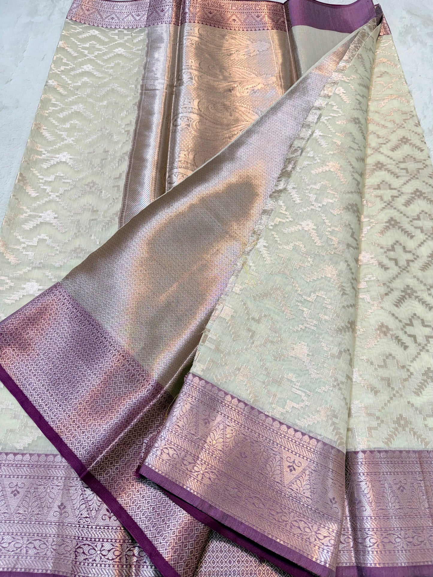 Magenta Cotton Silk Premium Banarasi Saree