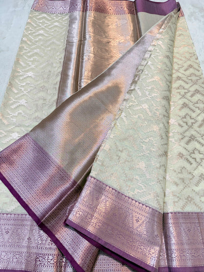 Magenta Cotton Silk Premium Banarasi Saree