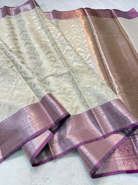 Magenta Cotton Silk Premium Banarasi Saree