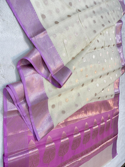Lovender Cotton Silk Premium Banarasi Saree