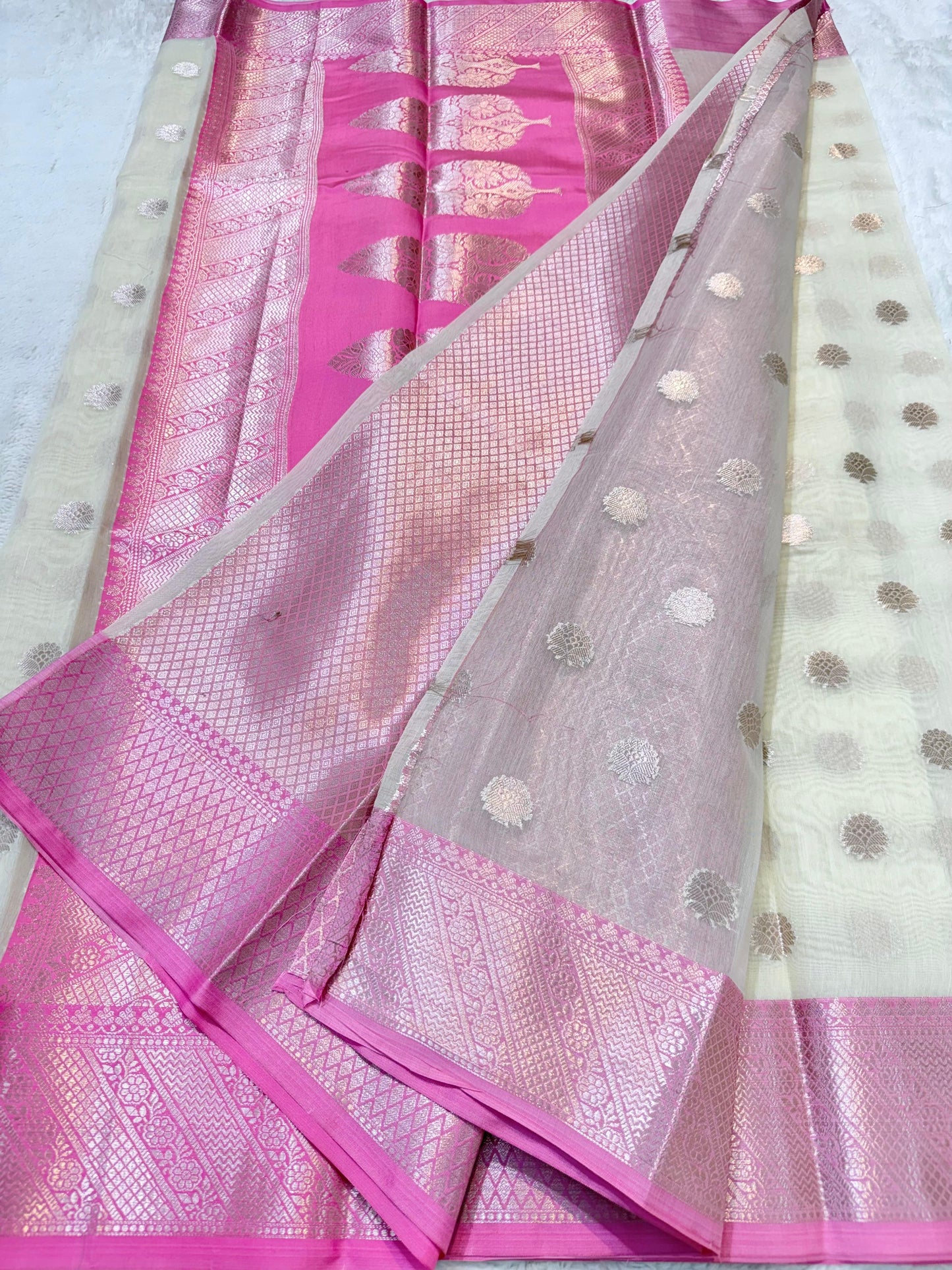Pink Cotton Silk Premium Banarasi Saree