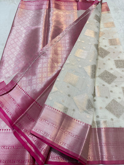 Pink Cotton Silk Premium Banarasi Saree