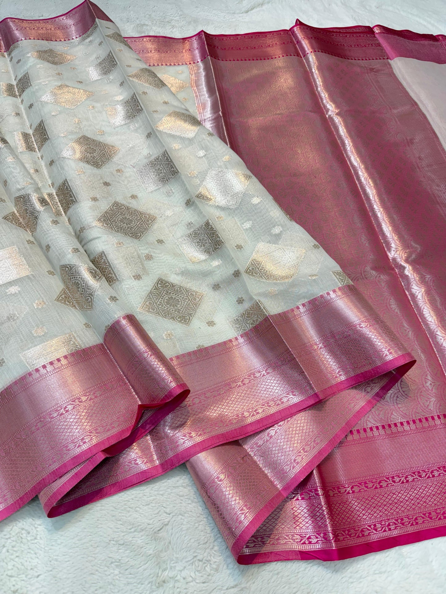 Pink Cotton Silk Premium Banarasi Saree