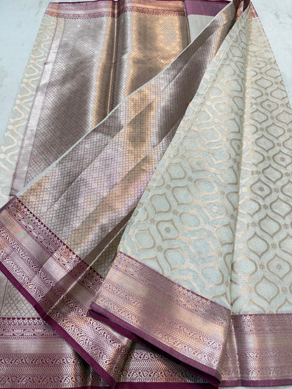 Magenta Cotton Silk Premium Banarasi Saree