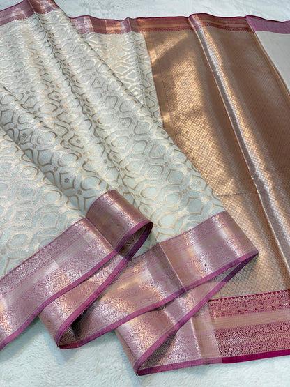 Magenta Cotton Silk Premium Banarasi Saree
