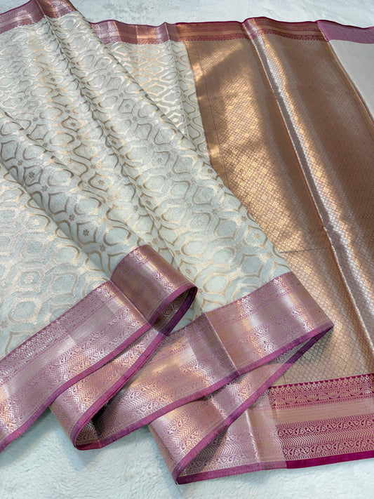 Magenta Cotton Silk Premium Banarasi Saree