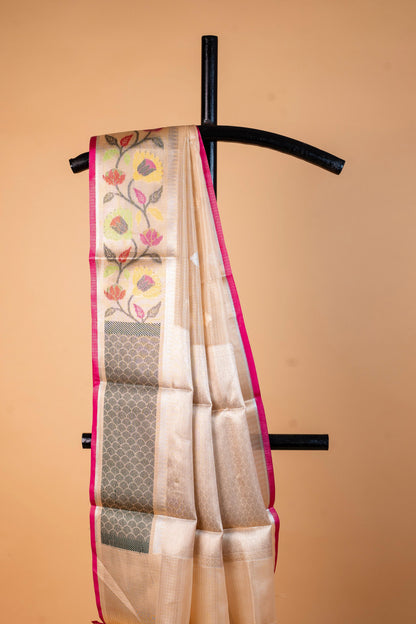Gold Tissue Kota Paithani Border Premium Banarasi Saree