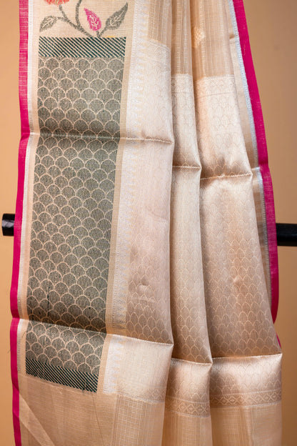 Gold Tissue Kota Paithani Border Premium Banarasi Saree