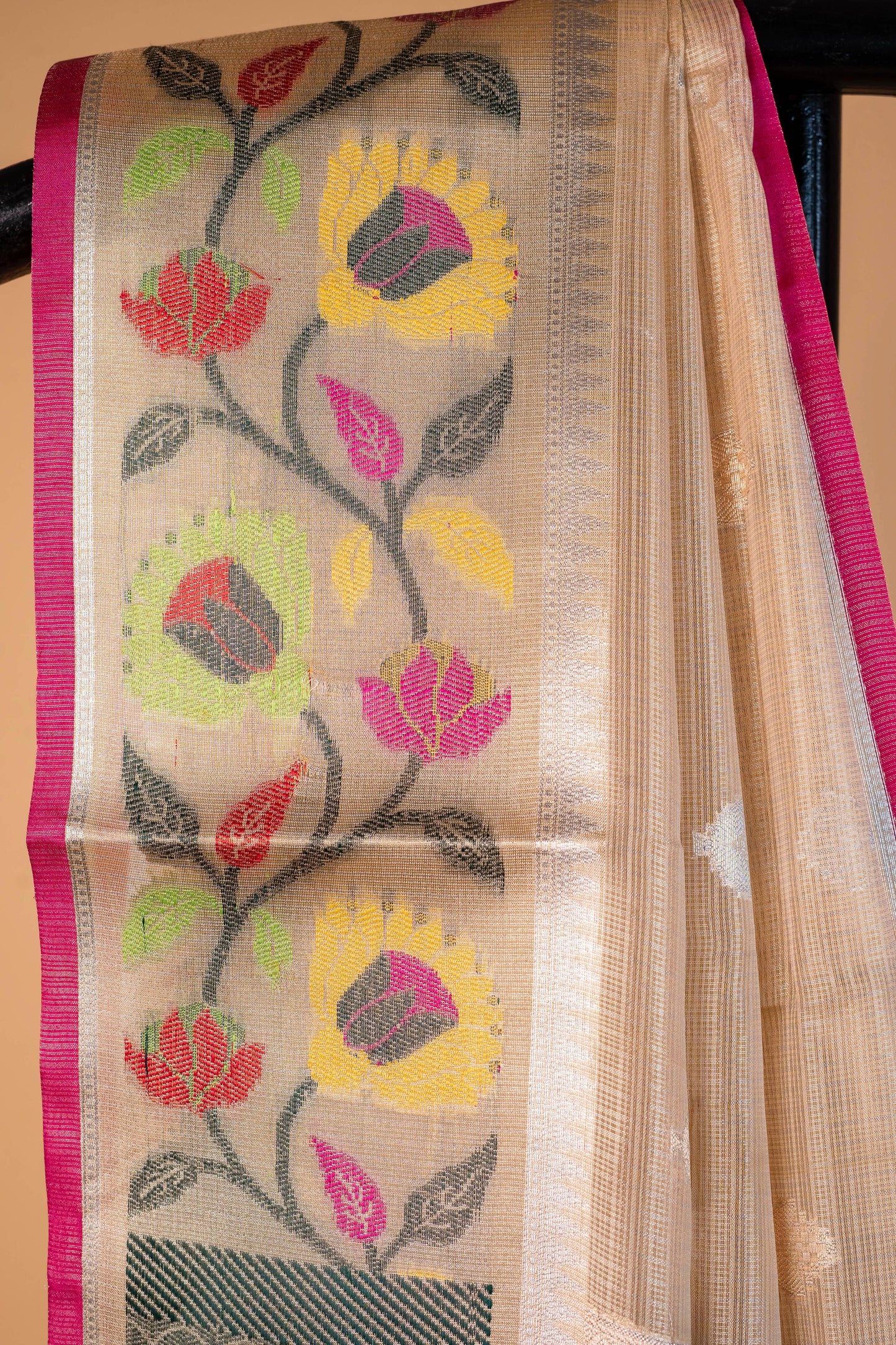 Gold Tissue Kota Paithani Border Premium Banarasi Saree
