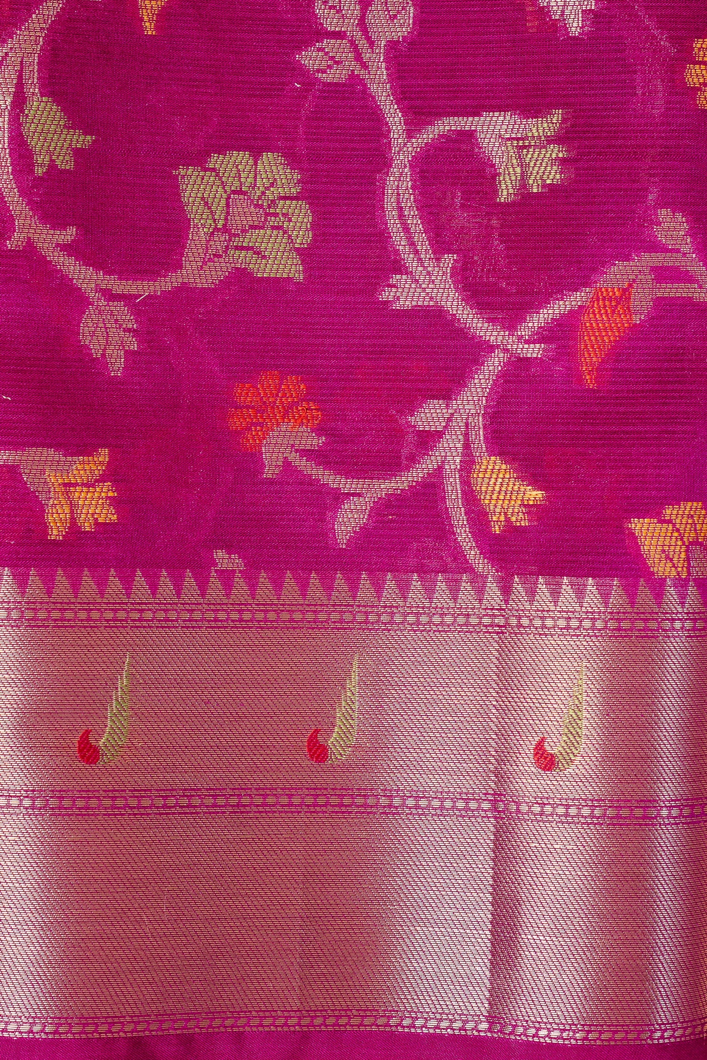 Peach Tissue Kota Paithani Border Premium Banarasi Saree