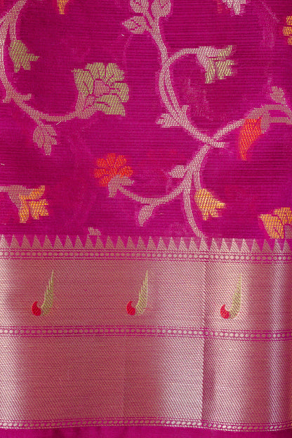 Peach Tissue Kota Paithani Border Premium Banarasi Saree