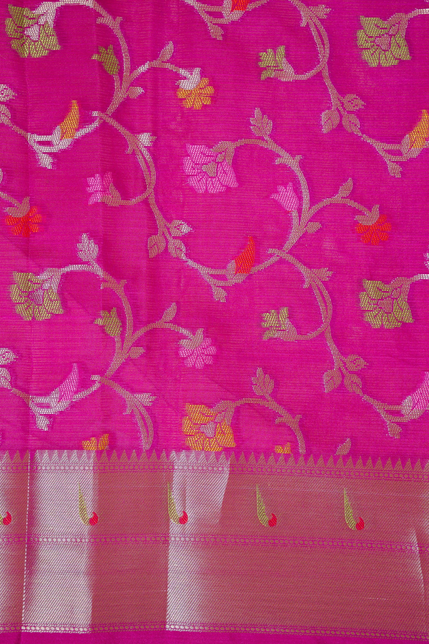 Sea Green Tissue Kota Paithani Border Premium Banarasi Saree