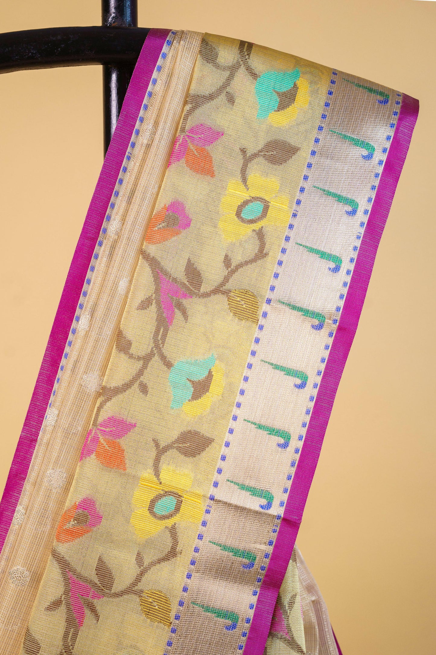 Gold Tissue Kota Paithani Border Premium Banarasi Saree