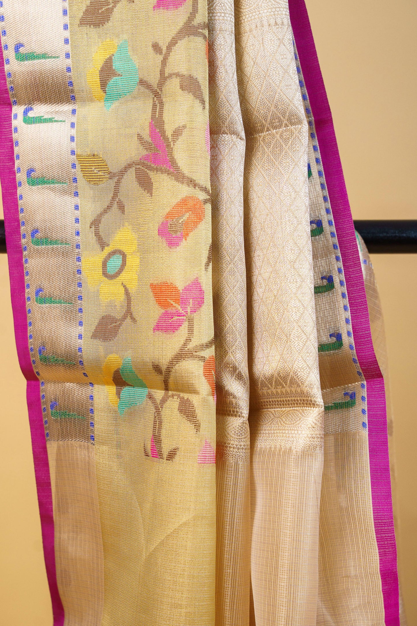 Gold Tissue Kota Paithani Border Premium Banarasi Saree