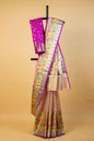 Pink Tissue Kota Paithani Border Premium Banarasi Saree