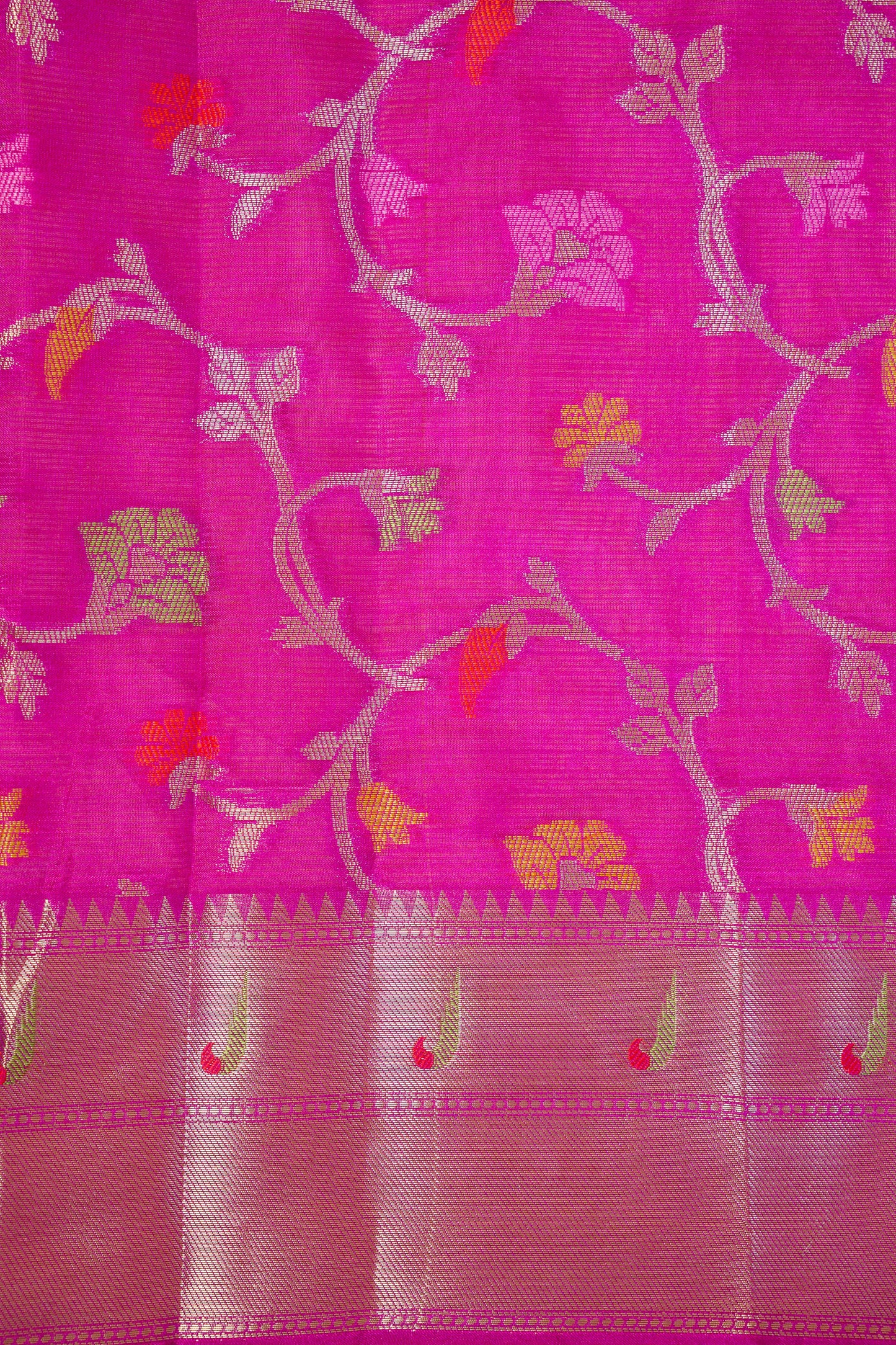 Pink Tissue Kota Paithani Border Premium Banarasi Saree