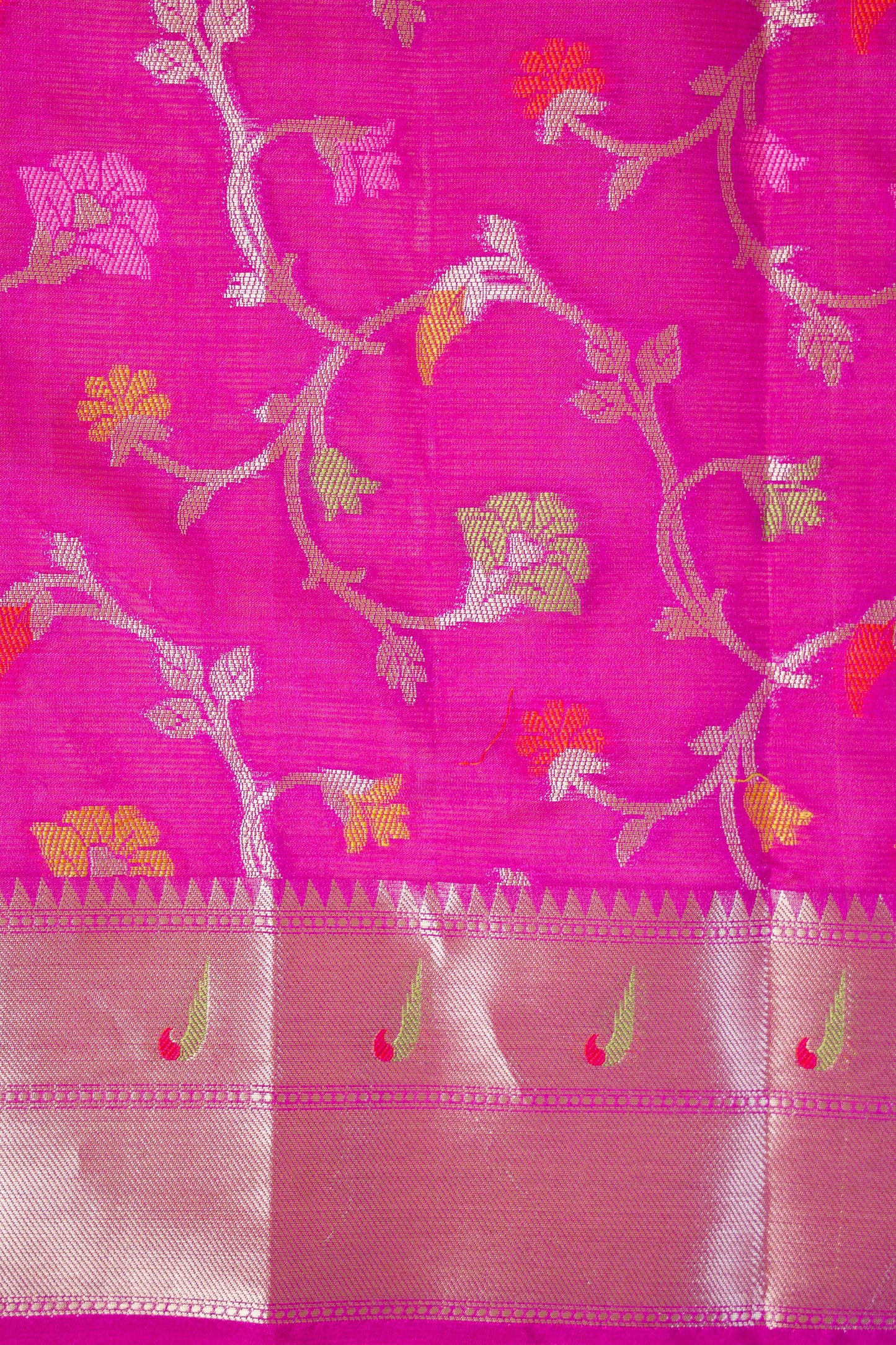 Pista Green Tissue Kota Paithani Border Premium Banarasi Saree