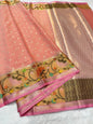 Peach Cotton Kota Paithani Border Premium Banarasi Saree