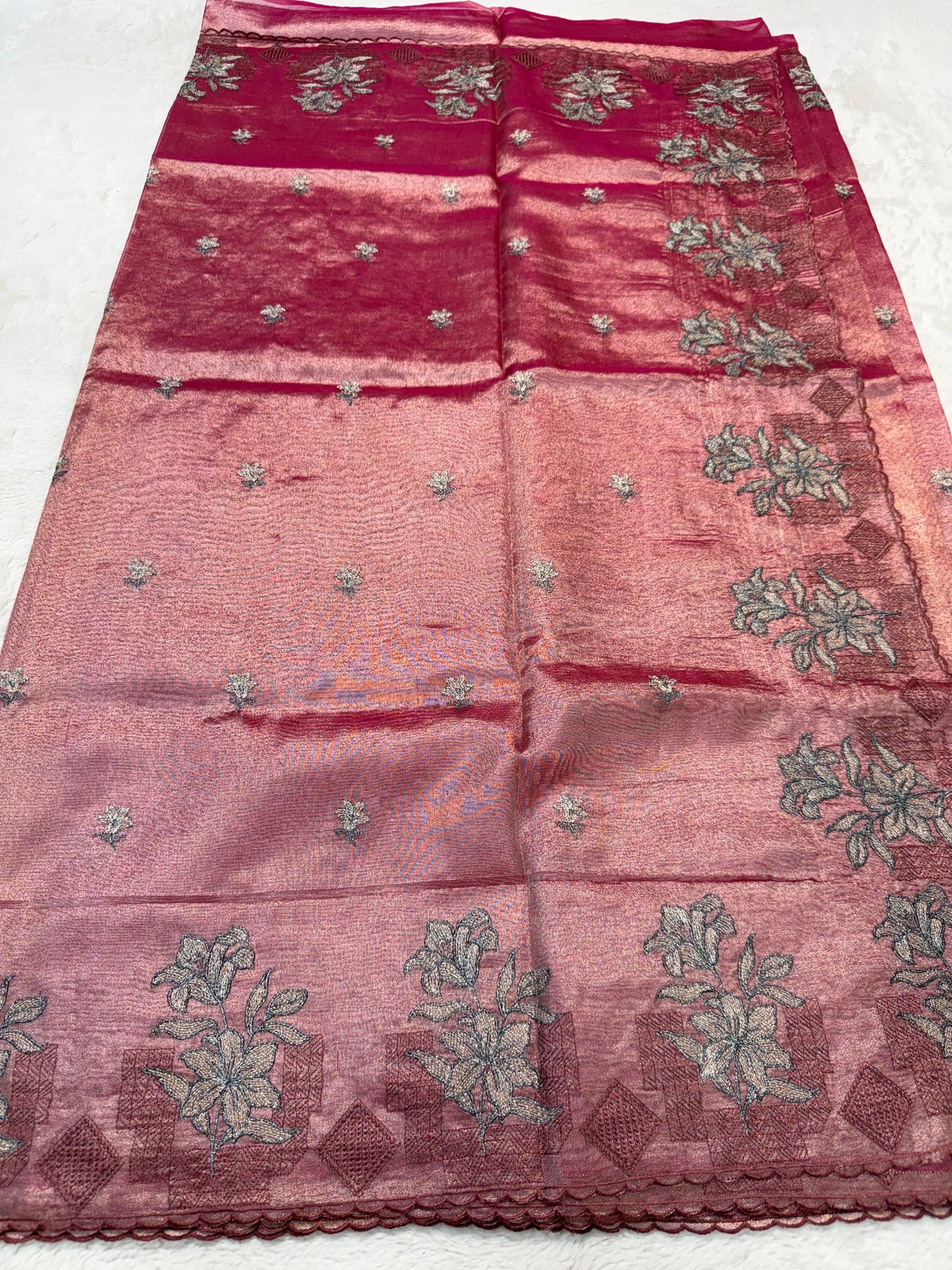 Maharani Tissue Designer Embroidery Premium Banarasi Saree