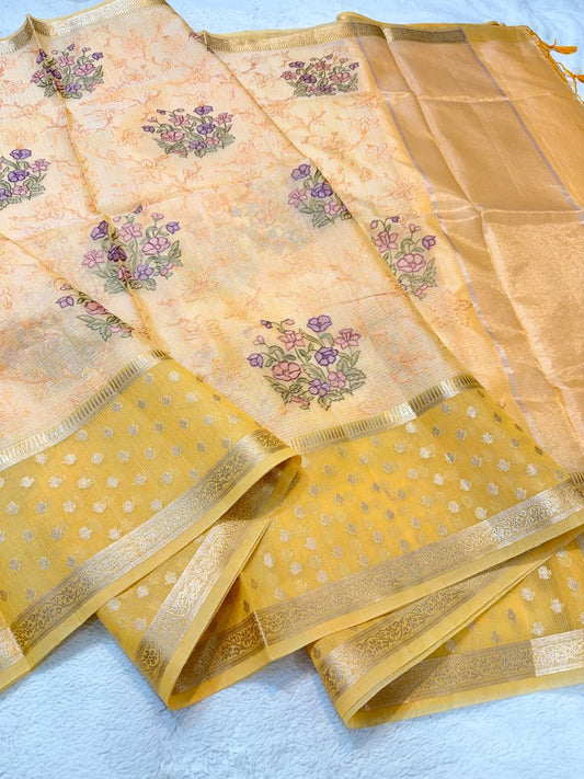 Gold Kota Designer Embroidery Premium Banarasi
