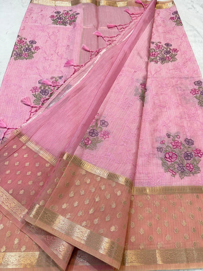 Pink Kota Designer Embroidery Premium Banarasi