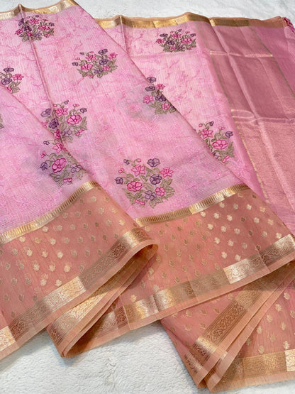 Pink Kota Designer Embroidery Premium Banarasi
