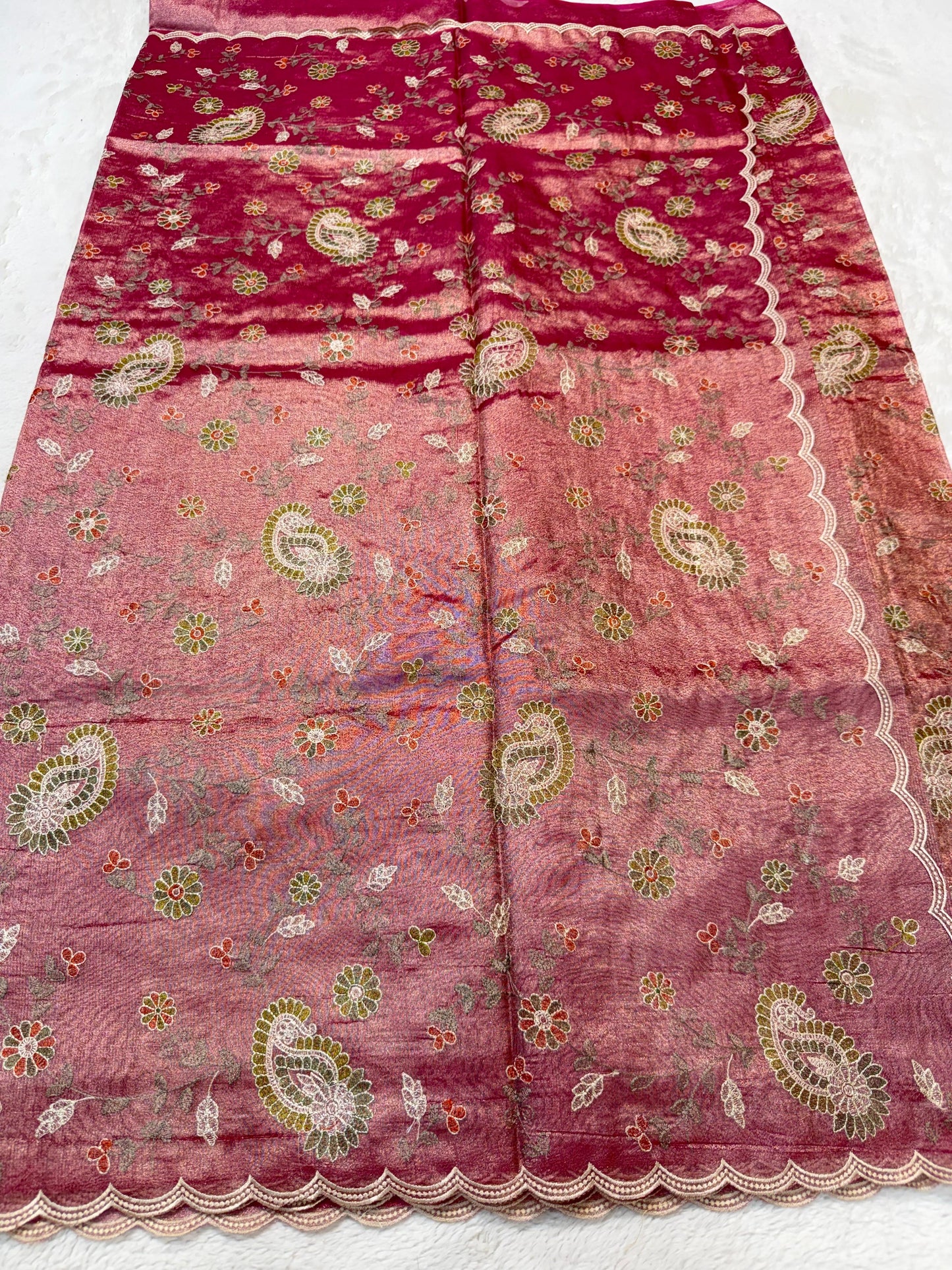 Tissue Designer Embroidery Premium Banarasi Saree