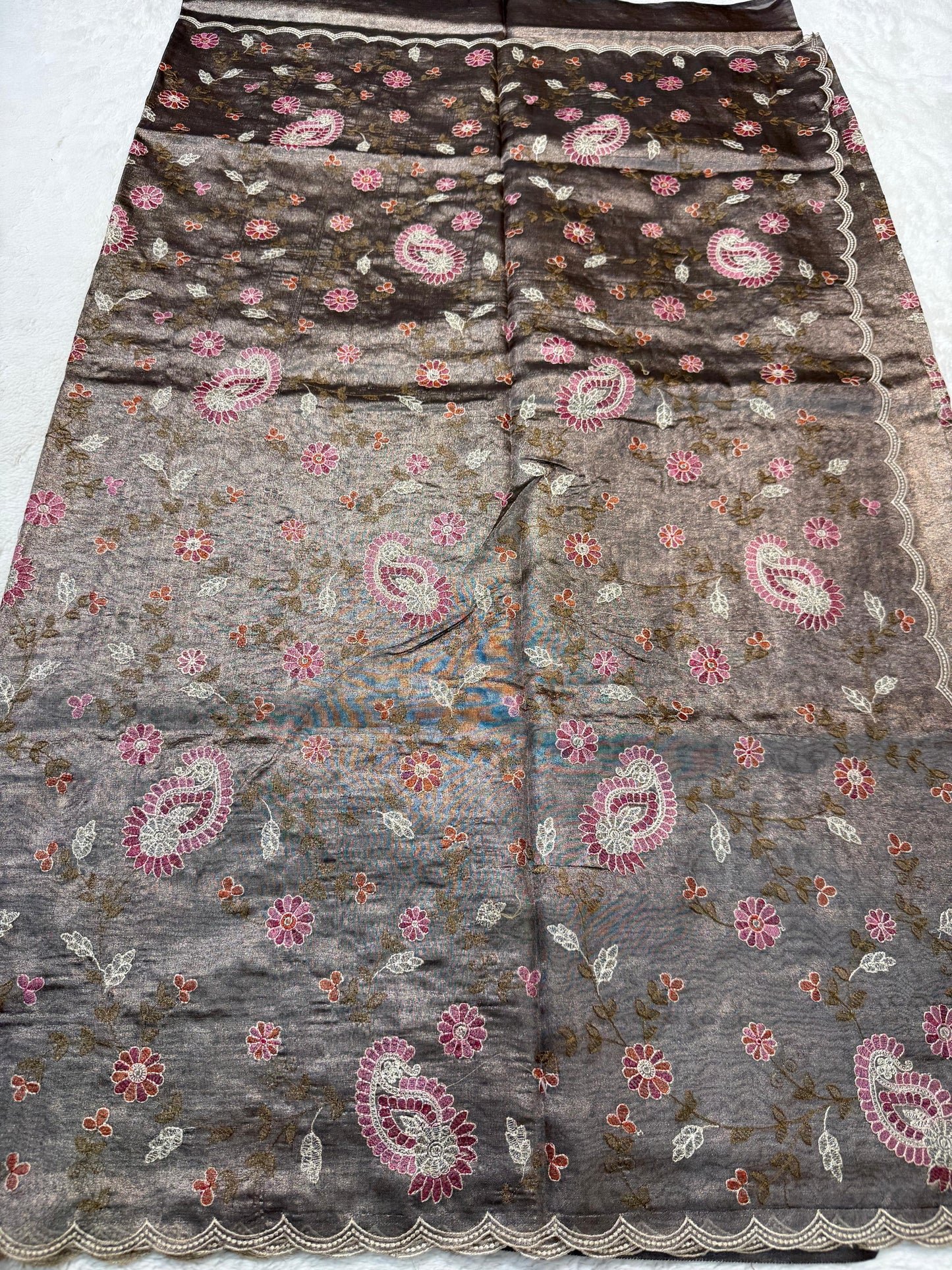 Tissue Designer Embroidery Premium Banarasi Saree