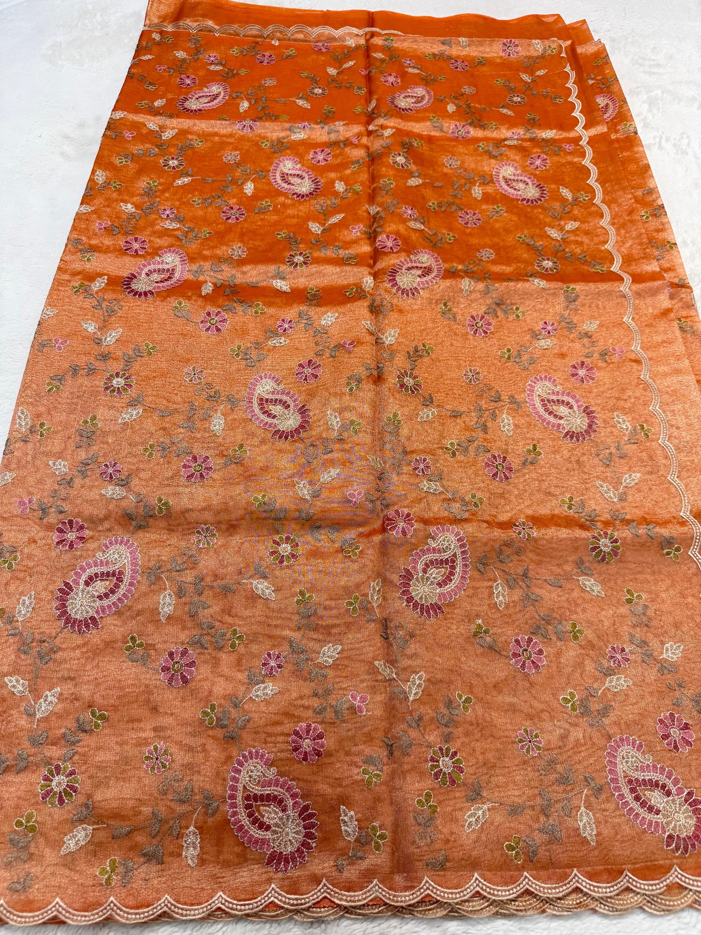 Tissue Designer Embroidery Premium Banarasi Saree