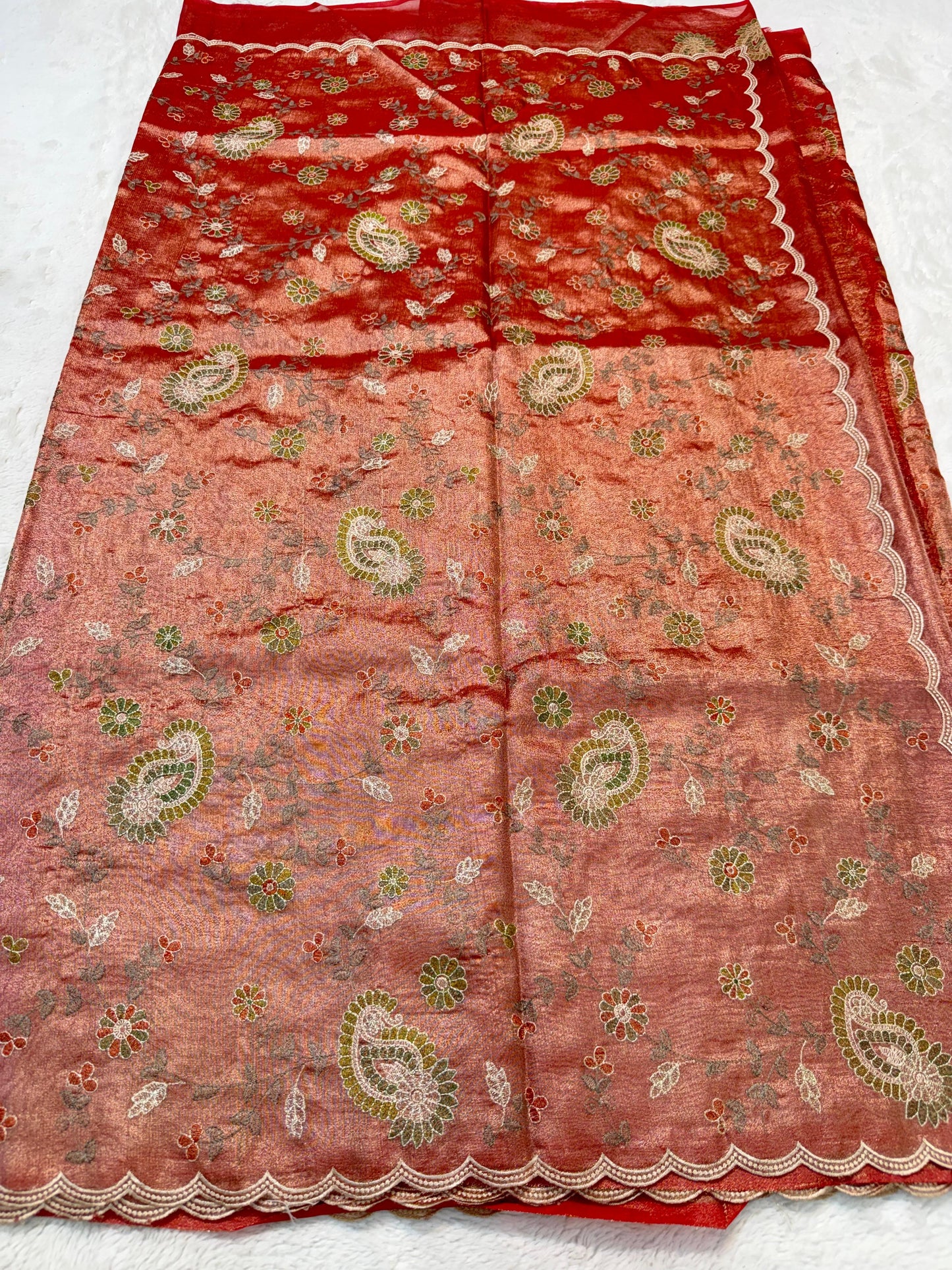 Tissue Designer Embroidery Premium Banarasi Saree