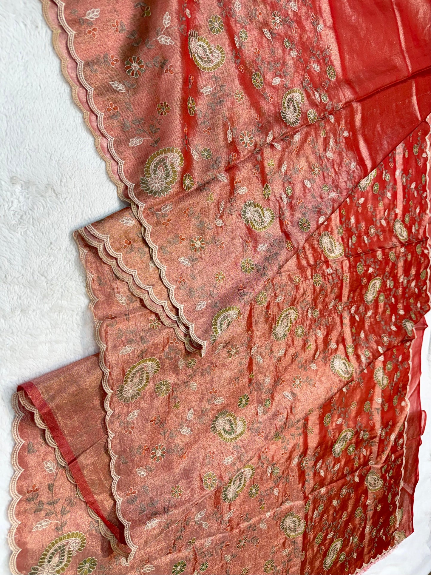 Tissue Designer Embroidery Premium Banarasi Saree