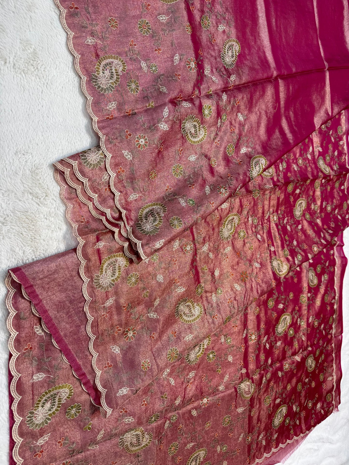 Tissue Designer Embroidery Premium Banarasi Saree