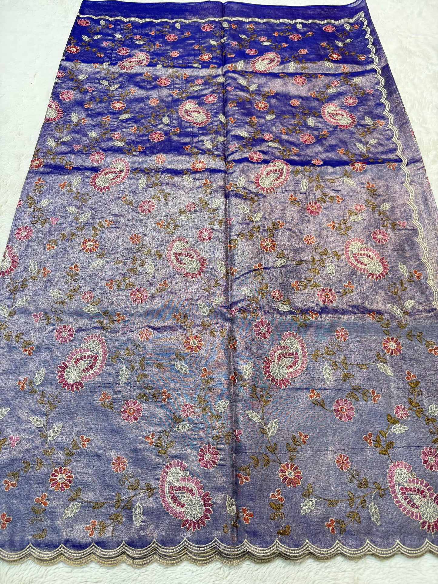 Tissue Designer Embroidery Premium Banarasi Saree