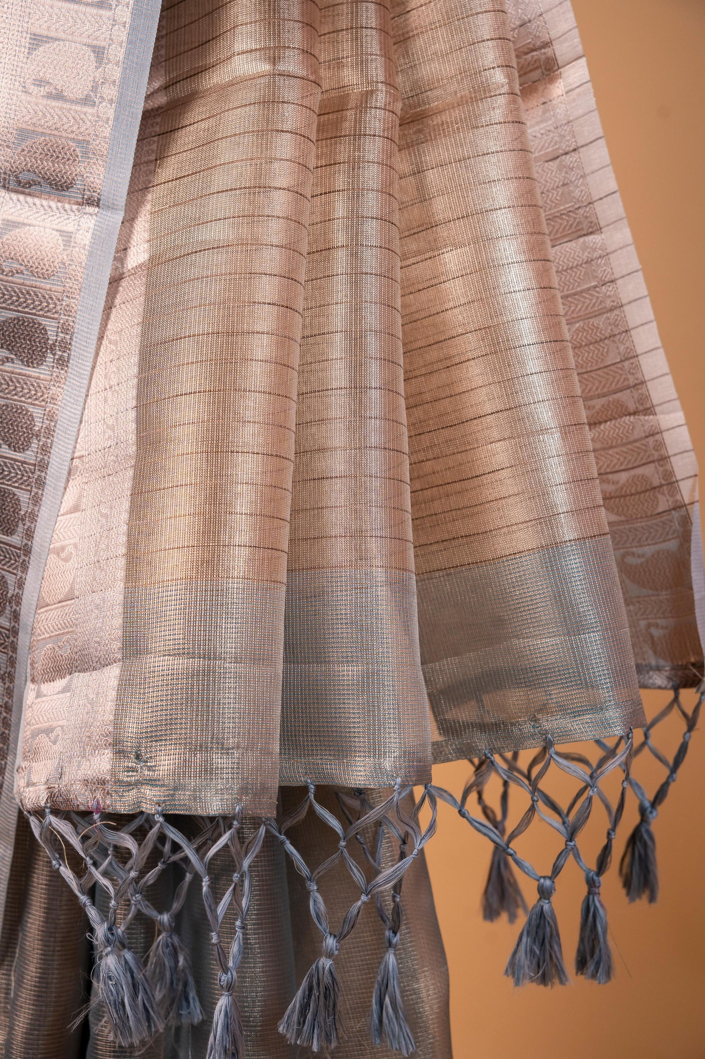 Light Slate Blue Tissue Kota Designer Embroidery Premium Banarasi Saree