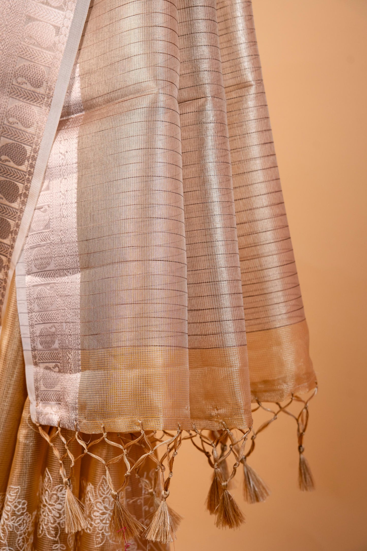 Gold Tissue Kota Designer Embroidery Premium Banarasi Saree