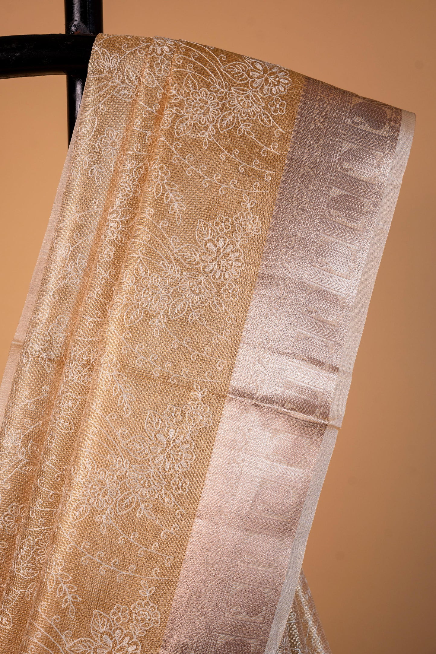 Gold Tissue Kota Designer Embroidery Premium Banarasi Saree