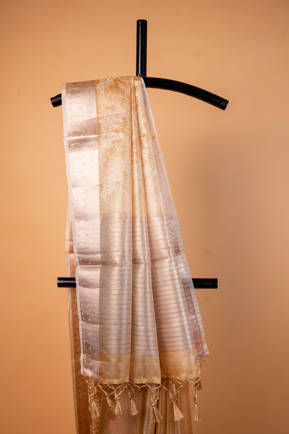 Gold Tissue Kota Designer Embroidery Premium Banarasi Saree