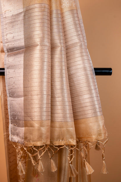 Gold Tissue Kota Designer Embroidery Premium Banarasi Saree