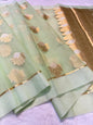 Green Kora Organza Banarasi Saree