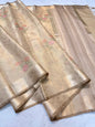 Pista Green Tissue Designer Embroidery Premium Banarasi Saree