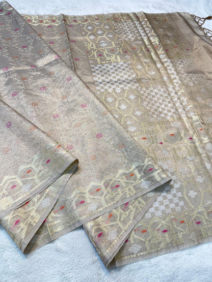 Tissue Designer Embroidery Premium Banarasi Saree