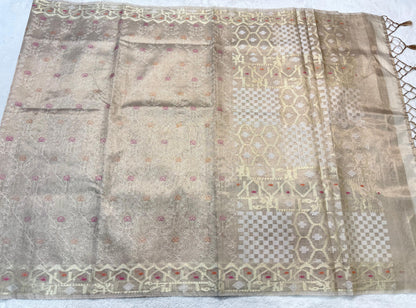 Tissue Designer Embroidery Premium Banarasi Saree