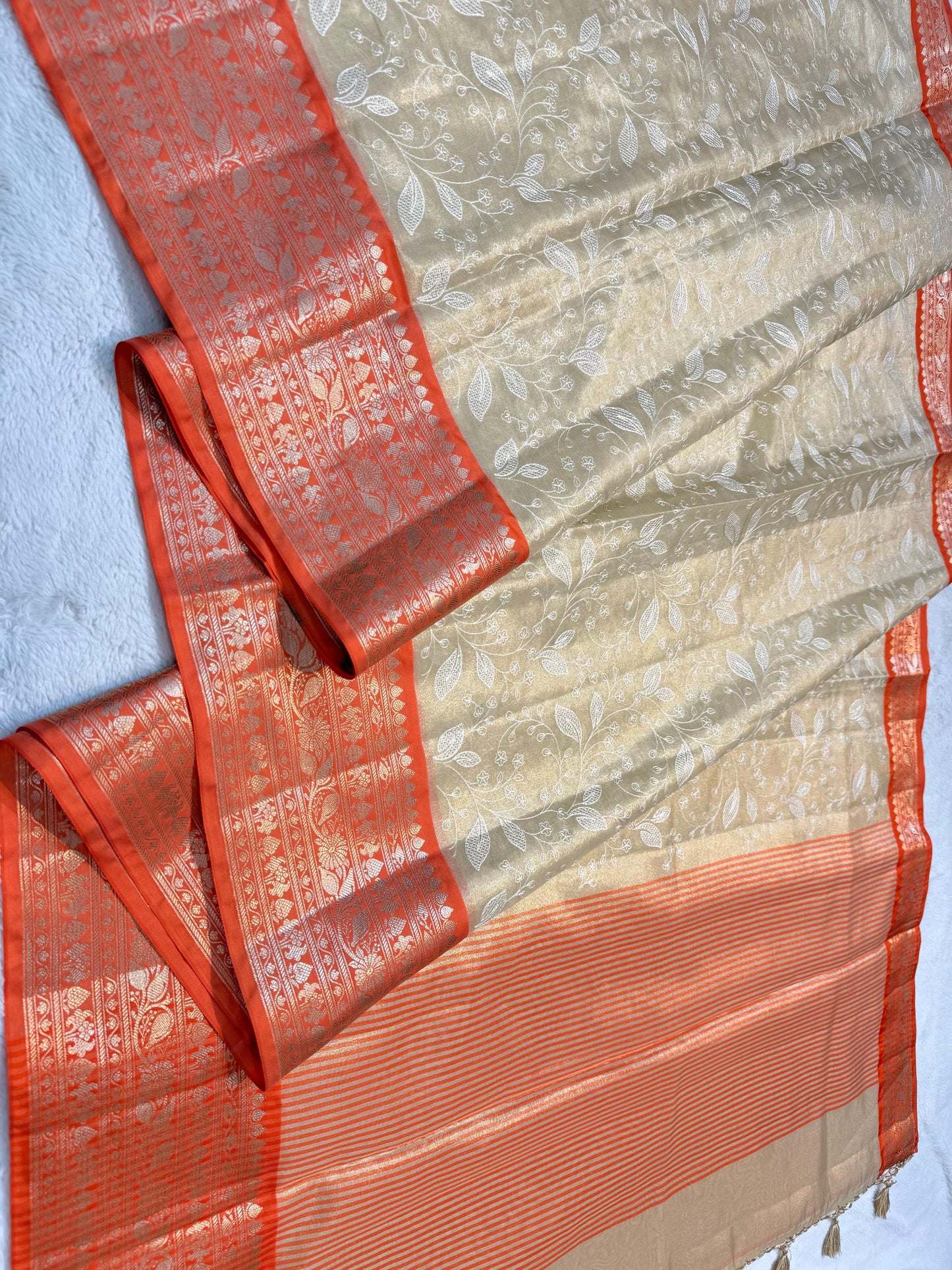Tissue Designer Embroidery Premium Banarasi Saree