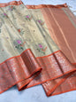 Tissue Designer Embroidery Premium Banarasi Saree