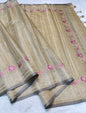 Tissue Silk Designer Embroidery Premium Banarasi Saree